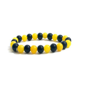 Black onyx & yellow jade stretch bracelet 8 mm