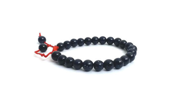 Blue Gold Stone 8 MM Adjustable Bracelet - Image 2