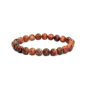 Fire Agate Natural Crystal Stone high Grade 8 mm Stretch Bracelet