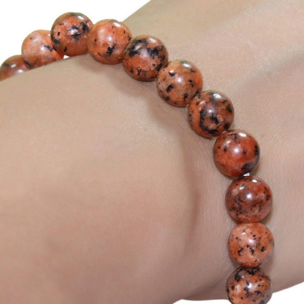 Fire Agate Natural Crystal Stone high Grade 8 mm Stretch Bracelet - Image 2