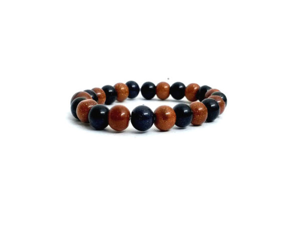RED and Blue Gold Stone Power 8 MM Stretch Bracelet