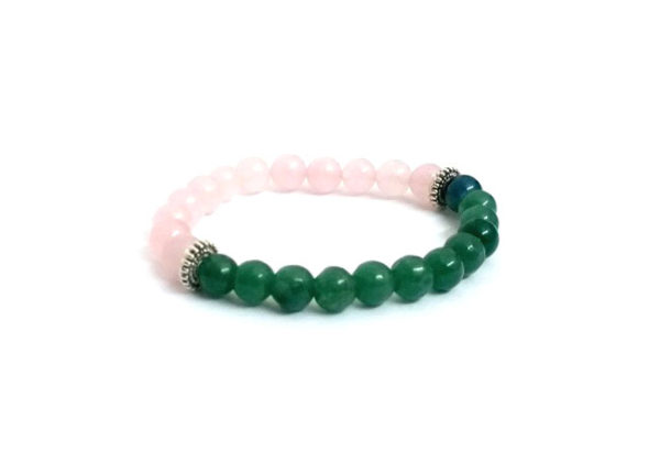 Natural Green Aventurine & Rose Quartz 8 MM Stretch Bracelet