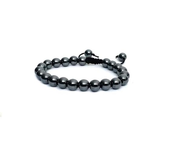 100% Genuine Hematite 8 MM Adjustable Bracelet - Image 2