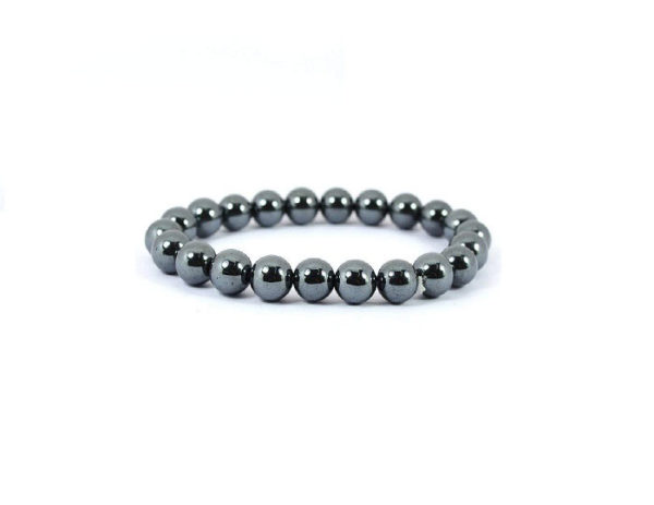 Hematite 8 MM Stretch Bracelet, 100% Genuine Hematite