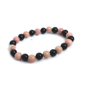 Rhodochrosite & Black Onyx 8 MM Stretch Bracelet