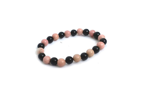 Rhodochrosite & Black Onyx 8 MM Stretch Bracelet