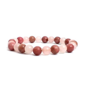 Rhodochrosite & Rose Quartz 8 MM Stretch Bracelet