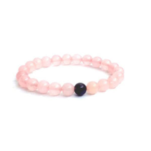 Rose Quartz & Amethyst Stretch Bracelet 8 Mm