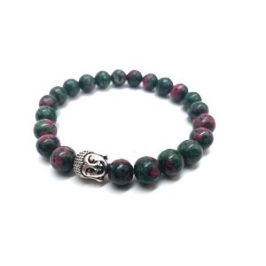 Ruby fuchsite 8 mm Buddha Powered Stretch Bracelet