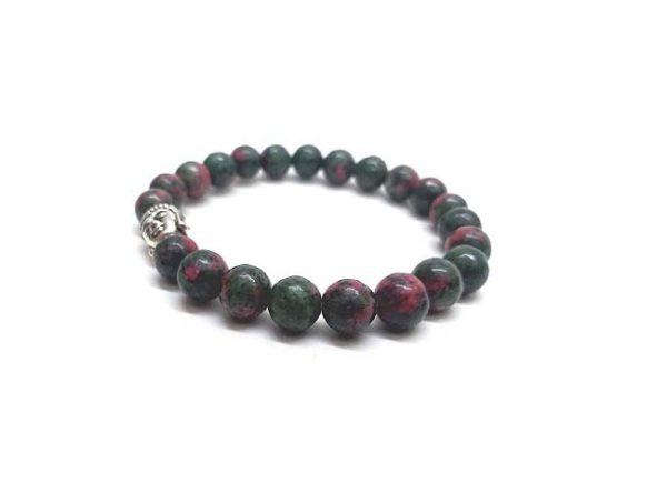 Ruby fuchsite 8 mm Buddha Powered Stretch Bracelet - Image 2