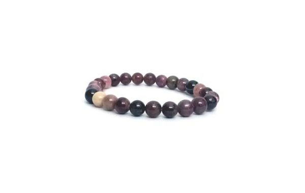 Natural Watermelon Tourmaline 8 MM Stretch Bracelet - Image 2