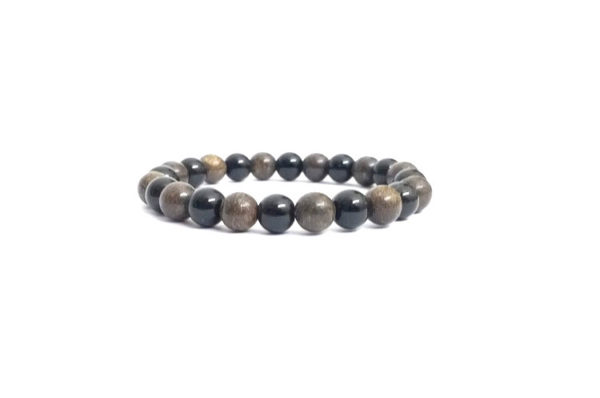 Natural Bronzite and Black Onyx 8 MM Stretch Bracelet - Image 2