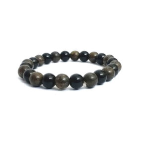 Natural Bronzite and Black Onyx 8 MM Stretch Bracelet