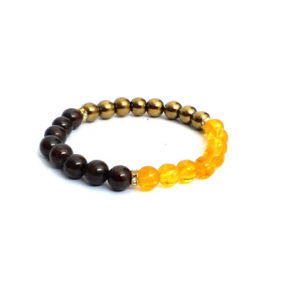 Real Citrine & Garnet 8 MM Stretch Bracelet