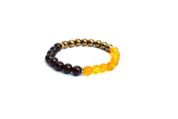Real Citrine & Garnet 8 MM Stretch Bracelet