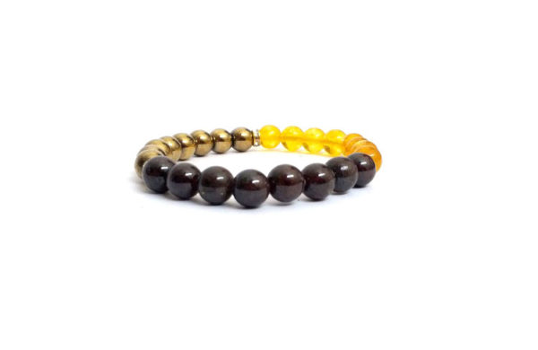 Real Citrine & Garnet 8 MM Stretch Bracelet - Image 2