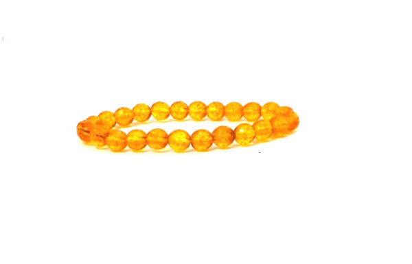 Real Citrine Diamond Cut Stretch 8 mm Bracelet