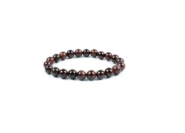 Garnet Stone Stretch Bracelet (7 MM)