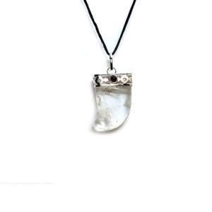 Natural Clear Quartz Tiger Nail Shaped Pendant