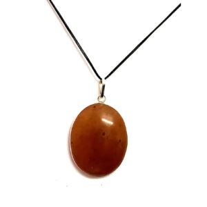 Red Aventurine Oval Crystal Pendant For Men And Women