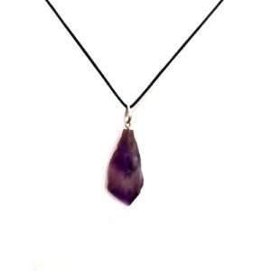 Natural Raw Amethyst Pointed Pendant for Men and Women