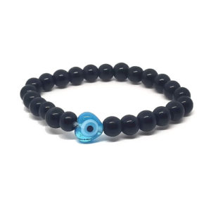 Evil Eye Heart Protection Stretch Blue Bracelet for Men and Women