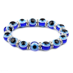Evil Eye 8 mm Stretch Bracelet for Protection and Luck