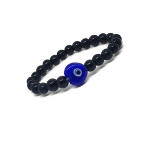 Evil Eye Heart Protection 8 mm Stretch Stretch Bracelet for Men and Women