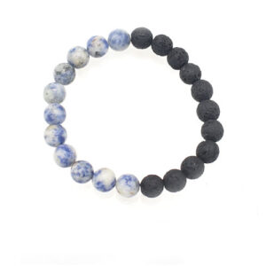 Sodalite & Lava Volcanic Beads 8 Mm Stretch Bracelet For men And Women