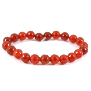 Carnelian 8 mm Diamond Cut Stretch Bracelet