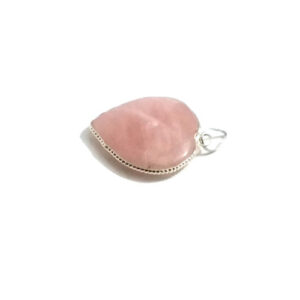 Natural Rose Quartz Heart Shaped Pendant For Men & Women Reiki Healing