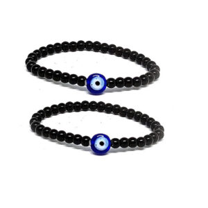 Pair Of Evil Eye Protection Najariya Stretch Bracelet For Babies and Kids Set Of 2