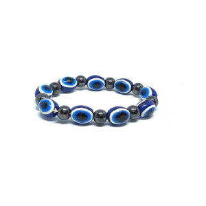 Evil Eye Oval Protection Stretch Bracelet For Men And Women