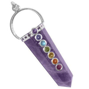Natural Amethyst Crystal Chakra Crystal Point Pendant For Men & Women