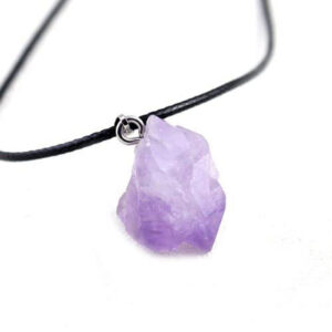 Natural Amethyst Rough Point Uneven Cut Row Shaped Pendant For Men And Women