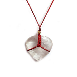 Natural Clear Quartz Heart Shape Pendant For Men And Women