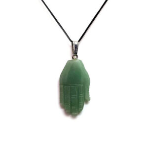 Natural Green Aventurine Hamsa Hand Fatima Hand God Hand Crystal Pendant For Reiki And Chakra Healing For Men And Women