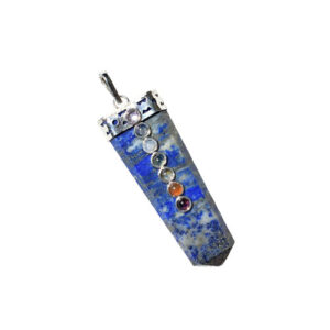 Natural Lapis Lazuli Crystal Chakra Flat Crystal Point Pendant For Men & Women
