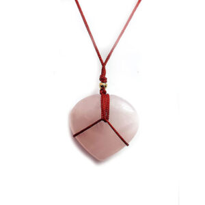 Natural Rose Quartz Heart Shape Crystal Pendant For Men And Women