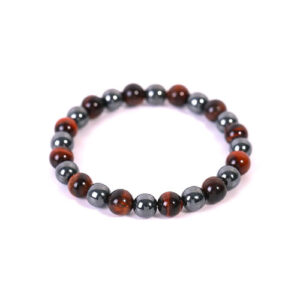 Red Tiger's Eye Hematite Crystals Double Protection Crystal Bracelet For Men And Women