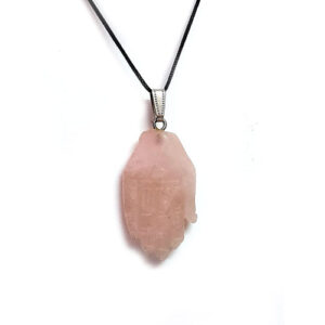 Natural Rose Quartz Hamsa Hand God Hand Fatima Hand Protection Pendant For Men & Women Reiki Healing