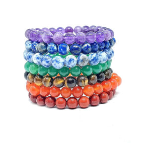 Set Of 7 All Seven Chakras Crystals Bracelets For Men And Women For Reiki Healing And Chakra Healing
