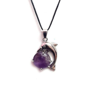 Natural Amethyst Fish Shaped Pendant For Men And Women