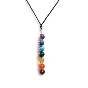 Natural Seven Chakra Beads Lucky Charm Pendant Chakra All In One Pendant For Reiki Healing