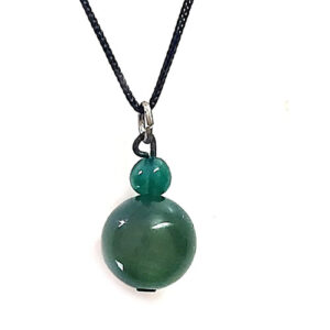 Natural Green Aventurine Ball Shaped Pendant For Reiki And Chakra Healing For Men And Women