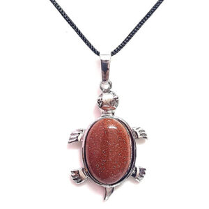 Red Gold Stone Crystal Tortoise Shaped Victory And Prosperity Men & Women Pendant For Reiki Healing