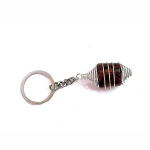 Natural Mahogony Jasper Crystal Tumble Key Chain Key Ring For Chakra And Reiki Healing