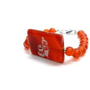 Carnelian Crystal Shri Krishna Engraved Bracelet For Men & Women