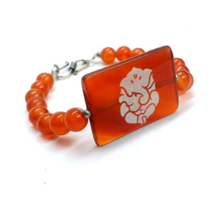 Carnelian Crystal Ganesh Ji Engraved Bracelet For Men & Women