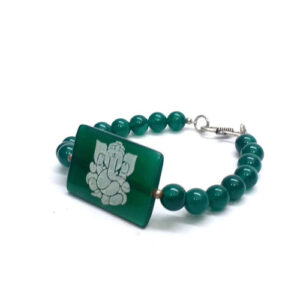 Crystal Auspicious Protective Ganesh Ji Symbol Engraved Bracelet For Men & Women
